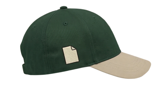 Dino - Rock-Paper-Scissors Embroidered Baseball Cap — Green & Beige