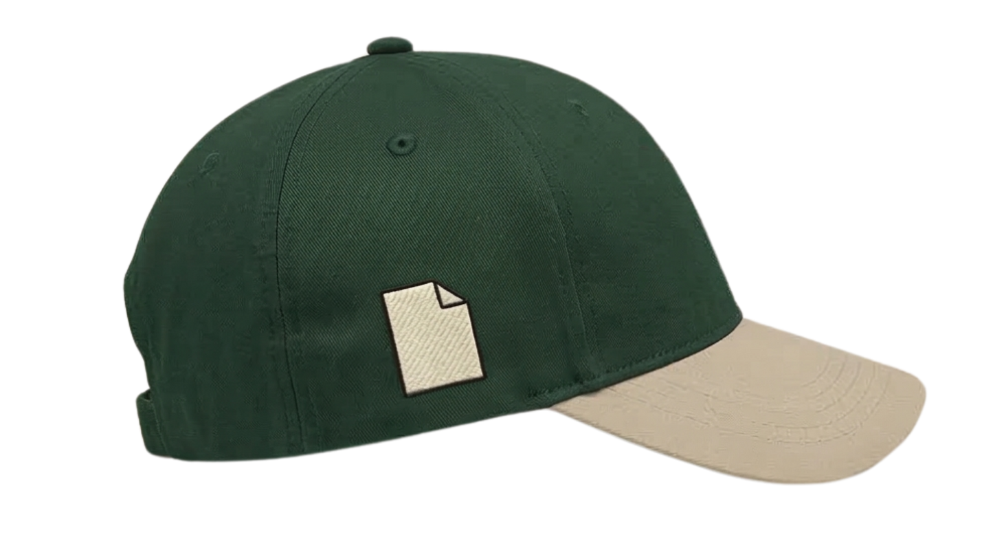 Dino - Rock-Paper-Scissors Embroidered Baseball Cap — Green & Beige